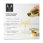 Viski Pacific Pineapple Stainless Steel Cocktail Shaker with Built-In Strainer and Cap for Tropical Cocktails, Home Bar Gifts for Women, 17 oz, Gold - Image 2