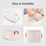 VUSIGN 2pk Non-Woven Storage Basket with Handle Small Light Beige - Image 5