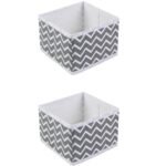 REGALWOVEN 2 Pack Fabric Storage Bins with Built-In Bottom, Collapsible Closet Organizers, Perfect for Storing Clothes Branch Patterned Gray 11*11*3.9