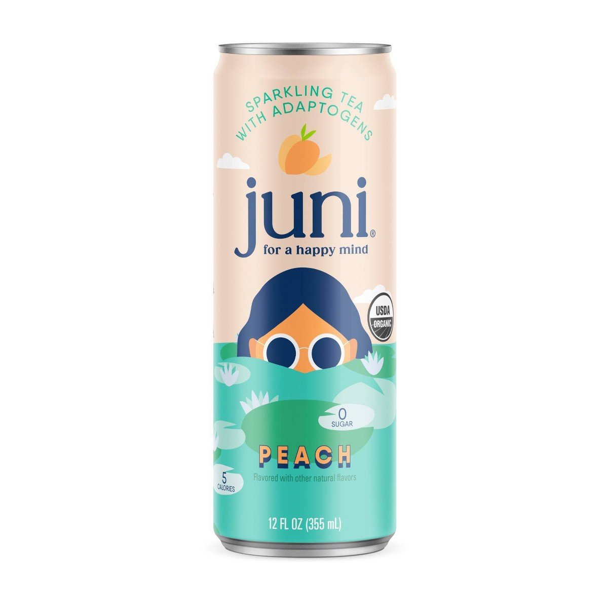 GUEST_01ff686d-201c-4b3b-a1e6-583198c37786.jpg Juni Peach Sparkling Tea Beverage - 12 fl oz: Caffeinated - Image 1