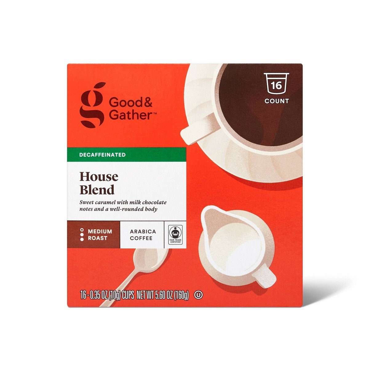GUEST_022796f0-9c06-4d62-ac10-d2e08134218a.jpg Decaf Medium Roast House Blend Coffee - 16ct Single Serve Pods - Good & Gather: Compatible with Keurig, Unflavored, Decaffeinated - Image 1