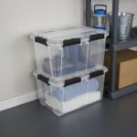Sterilite 16-Pack 54 Qt Gasket Box, Clear Stackable Storage Bins with Black Latching Lids, Dust- and Water-Resistant for Home Organization - Image 4