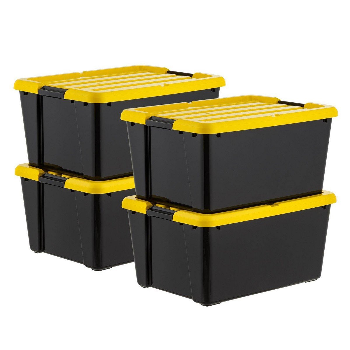 GUEST_02b1d254-a0b0-4e30-9b68-a00444b3ba32.jpg IRIS 4pk 45qt Plastic Storage Bins with Lids Black Yellow Latching Stackable Totes - Image 1