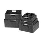 Sorbus 7 Piece Stackable Woven Basket Organizer Set with Built-In Carry Handles - Stylish Storage for any room in the household - Image 10