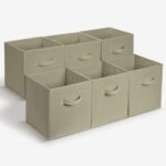 Cheer Collection 6 Pack Fabric Storage Cubes with Handles Collapsible Organizer Bins 11 Inch, Gray - Image 2
