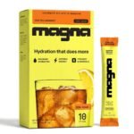 Magna Hydration Electrolyte Mix Stick Pack Dietary Supplement Vegan Powder - Iced Tea Lemonade - 10ct: Magnesium 210mg, NSF Certified, Sugar-Free