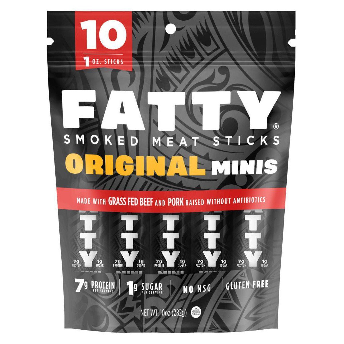 GUEST_049f7ab1-70a3-40f3-a20c-8e95882e87c1.jpg Fatty Original Multipack Meat Sticks - 10oz/10ct: Pork, Smoked, 6g Protein - Image 1