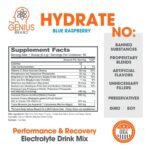 The Genius Brand Hydrate Stick Pack Powder Drink Mix – Natural Electrolyte Booster with Coconut Water & Potassium, Blue Raspberry - 4.44 Oz,20 Packets - Image 2