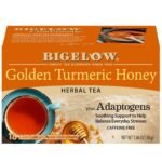 Bigelow Golden Turmeric Honey Plus Adaptogens Herbal Tea Bags - 18ct: Non-Caffeinated, Gluten-Free