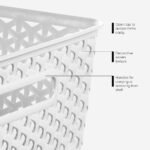 Y-Weave Half Medium Decorative Storage Basket White - Brightroomâ„¢: Polypropylene, 5.2 Volume, 13 Inch Cube Compatible - Image 6