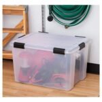 IRIS 74qt WeatherPro Plastic Storage Bin Clear with Lid: Stackable, Moisture-Resistant, Universal Storage, Built-In Handles - Image 5