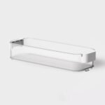 Click in Place 3qt Clear Shallow Slim Plastic Storage Bin with White Latch for Home and Office Organization - Brightroom™ - Image 3