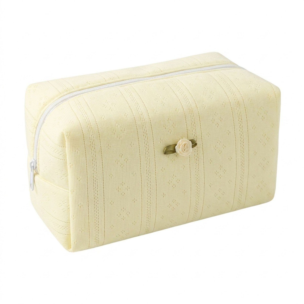 GUEST_098a4e22-6cb9-4181-a860-14a8ba915e07.jpg Alilang Knit Makeup Bag Large Capacity Cosmetic Pouch Travel Toiletry Organizer, Yellow - Image 1
