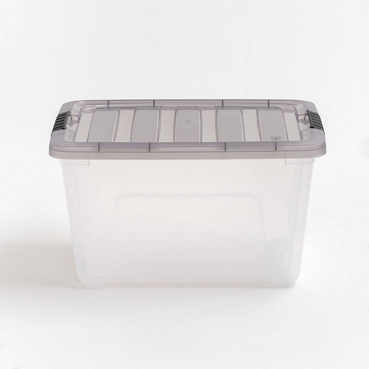 GUEST_09a8e165-8981-4e50-8017-a319f8bd97fc.jpg IRIS 32qt Stack and Pull Plastic Storage Bin: Clear & Gray, Stackable, Portable, Latch Closure, Built-In Handles - Image 1