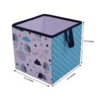 Bacati - Woodlands Aqua/Navy/Gray Boys Cotton Storage Box Small - Image 4