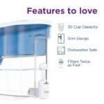 PUR 30 Cup Water Dispenser Filtration System Blue/White: BPA-Free, Filters Chlorine & Mercury, 40-Day Filter Life - Image 4