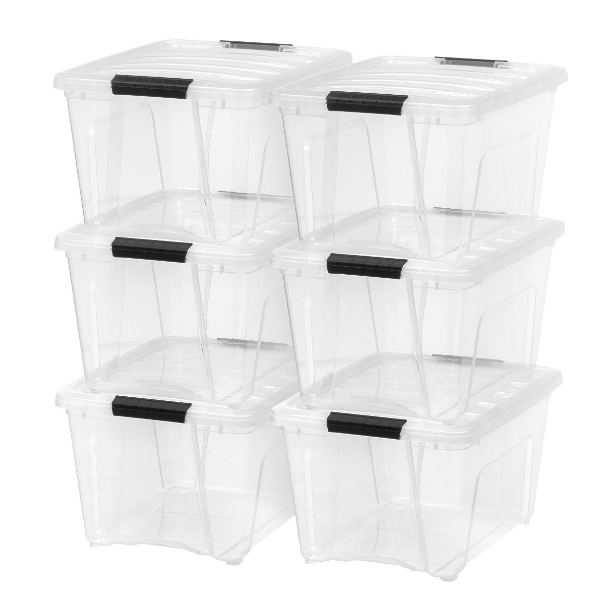 GUEST_0acf0972-9430-4a3e-84fb-12cfcc049166.jpg IRIS 32 Qt Plastic Stackable Storage Bin with Lid, Clear, Storage Organizer, 6Pk - Image 1