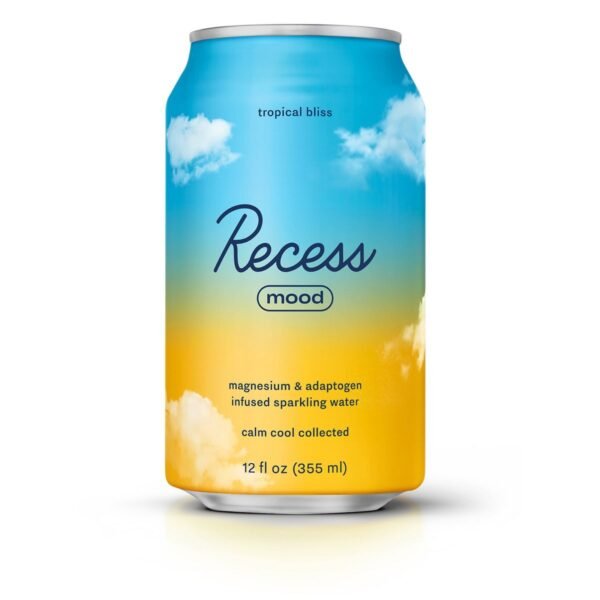 Recess Mood Tropical Bliss Sparkling Water with Magnesium L-Threonate - 12 fl oz: Non-Caffeinated