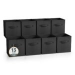 Sorbus 13 Inch 8 Pack Sturdy Collapsible Fabric Storage Cubes with Handle - for Organizing Clothes, Toys, Books, Shelves & more