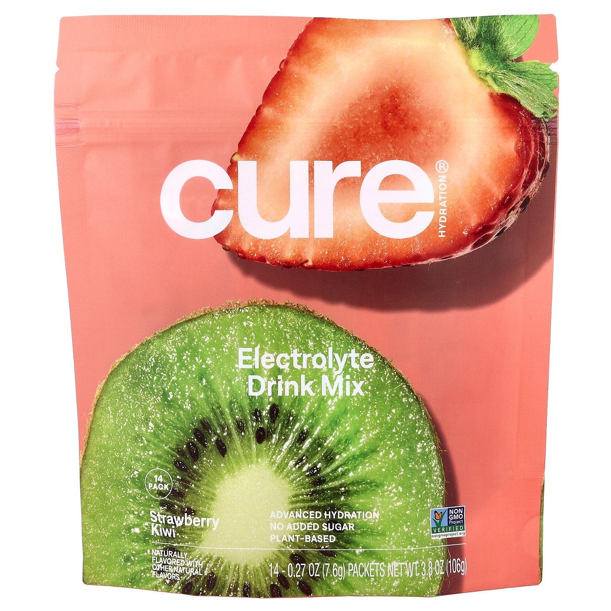 GUEST_0bee84aa-f25c-4d84-9e76-c5a74690637b.jpg Cure Hydration Electrolyte Drink Mix, Strawberry Kiwi, 14 Packets, 0.27 oz (7.6 g) Each - Image 1