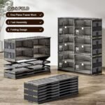 BALHAM TRADE-40 Pairs Storage box Cabinet Fast Installation Plastic with Magnetic Clear Door Enclosed Black-2Row 10Tier 13.4"D x 19.7"W x 43.5"H - Image 4