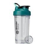 BlenderBottle 24 fl oz Plastic Pro24 Shaker Bottle Clear/Teal: BPA-Free, Odor-Resistant, Leakproof, Drinking Spout - Image 2