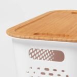 Narrow Rounded Rectangle Stackable Decorative Lid with Cutout Handles Bamboo - Brightroomâ„¢ - Image 3
