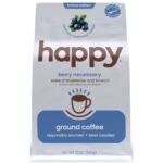Happy Blueberry Flavored Medium Roast Ground Coffee - 12oz: Arabica Beans, Colombian Variety