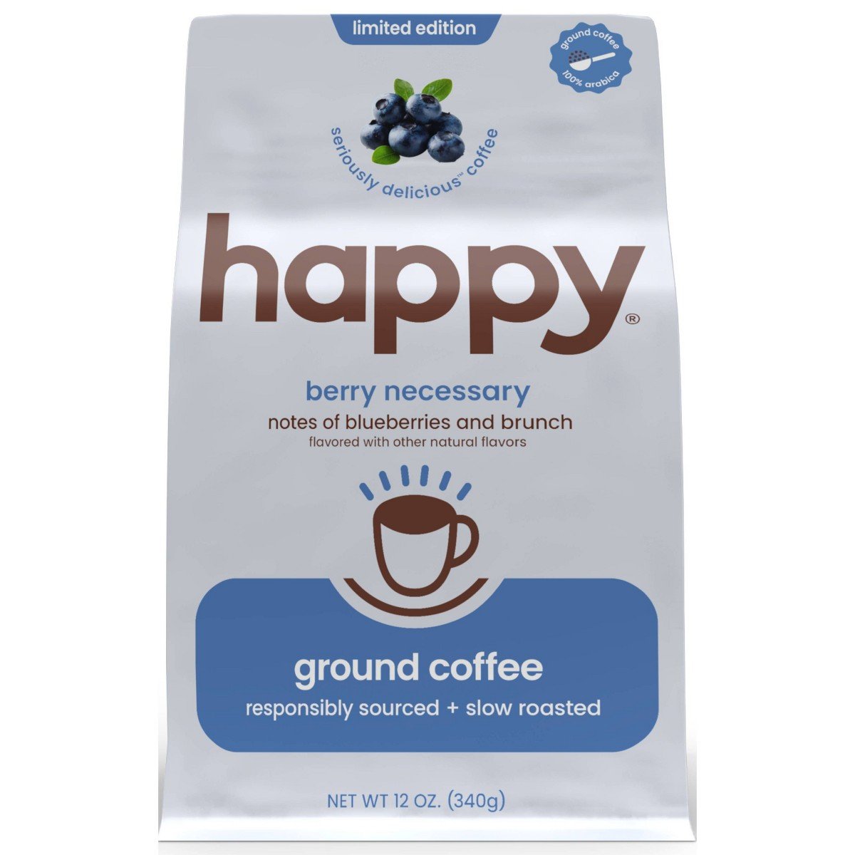 GUEST_0fe1f886-0972-4056-bf32-cdc008d7d837.jpg Happy Blueberry Flavored Medium Roast Ground Coffee - 12oz: Arabica Beans, Colombian Variety - Image 1
