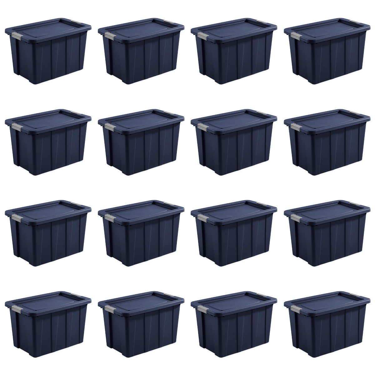 GUEST_0ffa1bf5-2ddd-4881-a0ea-6969e28594ab.jpg Sterilite Tuff1 30 Gal Plastic Storage Tote Bin w/Latching Lid, Blue (16 Pack) - Image 1