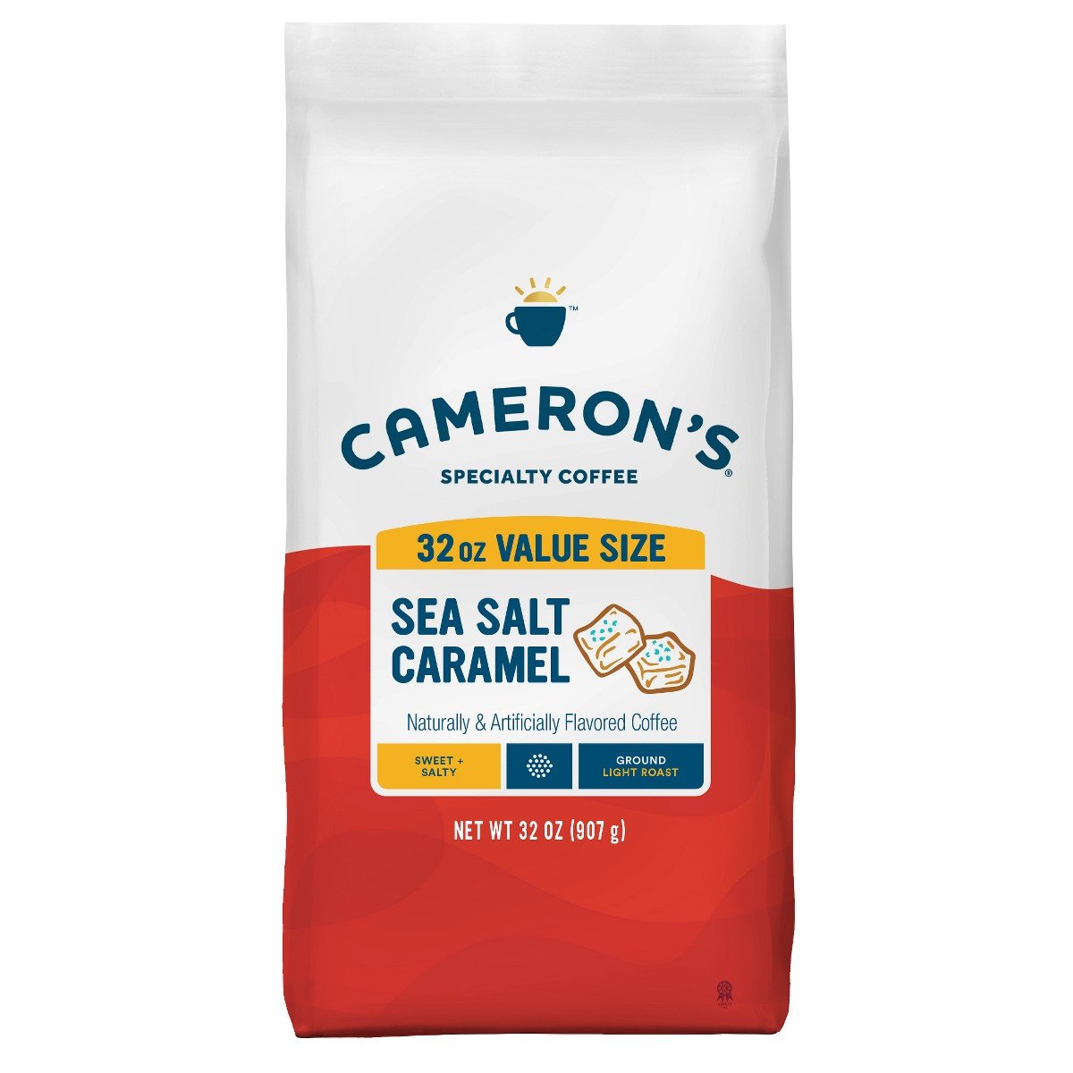 GUEST_100b6a95-3fb1-4403-8bbc-615ce953deb6.jpg Cameron's Coffee Sea Salt Caramel Light Roast Ground Coffee - 32oz - Image 1
