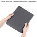 Unique Bargains Storage Bag Organizer with Reinforced Handle for Comforters Bedding Blankets Clothing Pillows Foldable with Sturdy Zipper Grey - Image 5