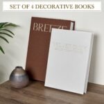 Set of 4 Linen Book-Shaped Storage Boxes – Magnetic Closure, Grey & Off-White, Space-Saving Organizer for Shelves, Desks, Living Room - Image 3