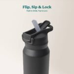 Reduce 32oz Hydrate Pro Vacuum Insulated Stainless Steel Water Bottle Black: Straw & Flip-Top Lid - Image 5