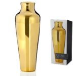 Viski Parisian Cocktail Shaker for Margarita, Whiskey Sour, Espresso Cocktails, Contoured Stainless Steel Barware for Parties, Bar Gifts, 25oz, Gold - Image 8