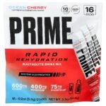 Prime Hydration Rapid Rehydration, Electrolyte Drink Mix, Ocean Cherry, 16 Sticks, 0.2 oz (5.9 g) Each