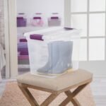Sterilite 27 Qt ClearView Latch Box 18 Pack, Stackable Storage Bins with Lids, Clear Plastic Organizers for Clothes, Shoes & More - Image 5