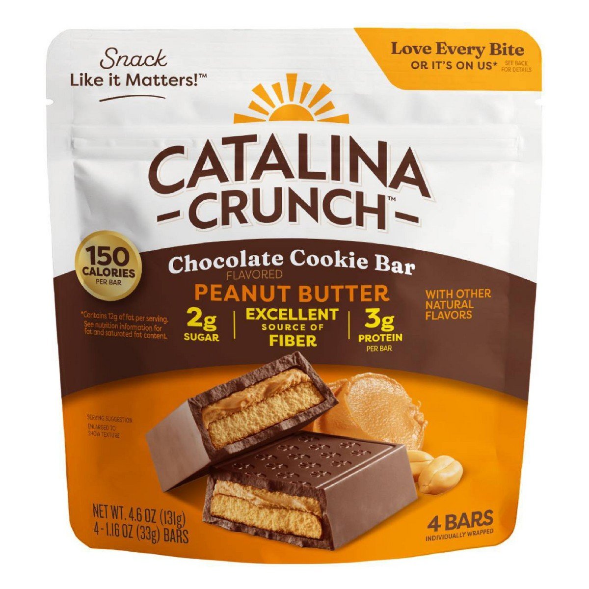 GUEST_13792907-fa7e-4e59-b2e0-59a5e8ce998a.jpg Catalina Crunch Cookie Bar Peanut Butter Chocolate - 4.6z/4ct - Image 1