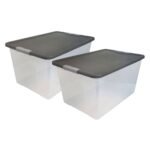 HOMZ, Secure Latch, Large Plastic Storage Bins for Organization Multipack - Image 2