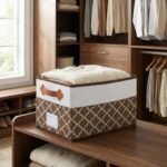 REGALWOVEN Fabric Collapsible Lightweight Open Storage Bins with Handle for Organizing Clothes Book 1 Pc Coffee 17.3*11.8*10.6in - Image 2