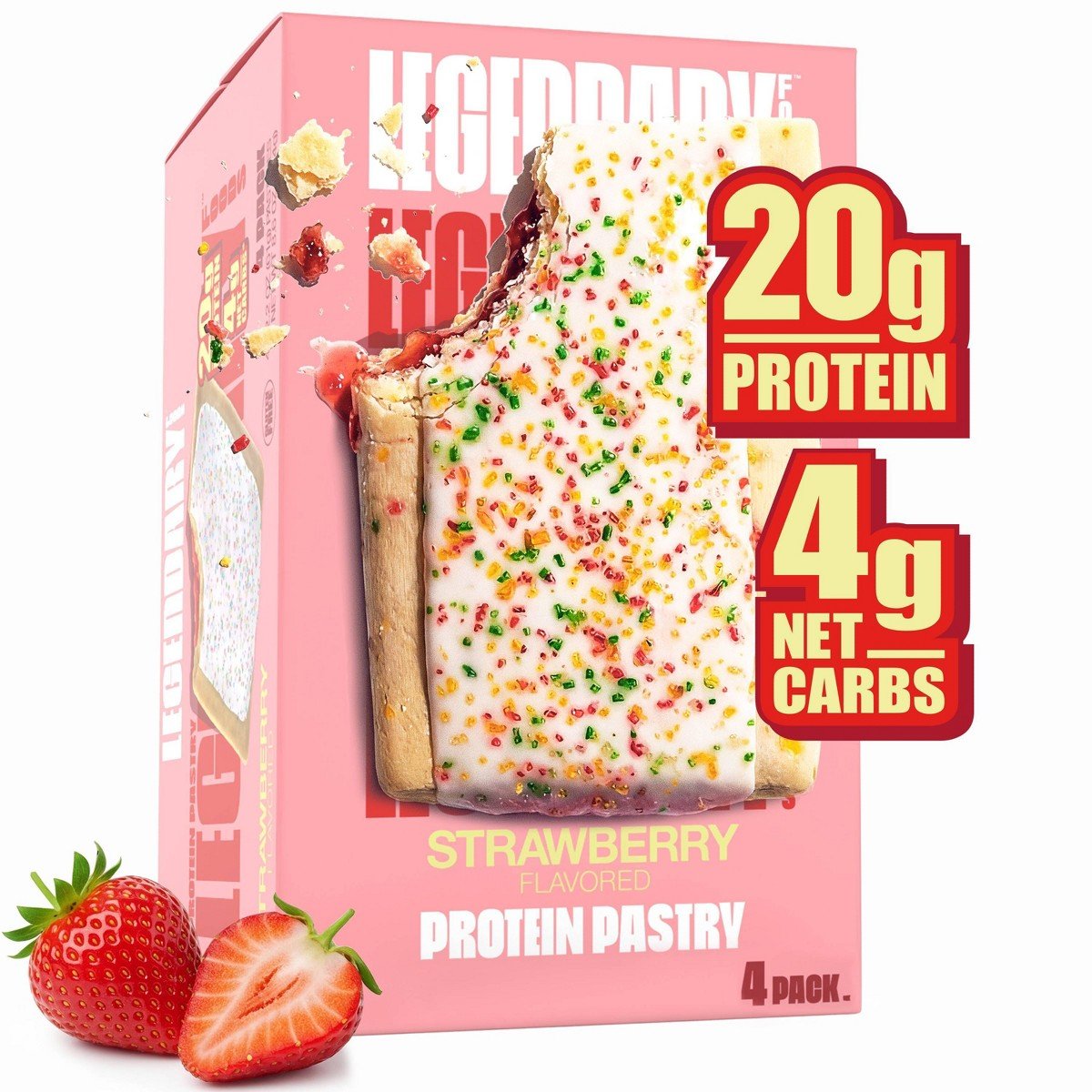 GUEST_153e4b60-34d8-48aa-abb3-e73c3be7be3d.jpg Legendary Foods Gluten Free and Keto Friendly Protein Pastry - Strawberry - 8.6oz/4ct - Image 1