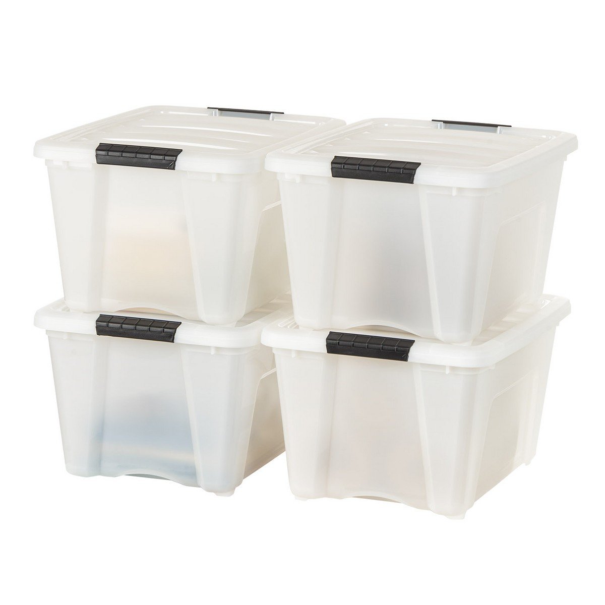 GUEST_15c436c2-b6d3-4ca4-bf2b-4752235c73f9.jpg IRIS 32 Qt Stackable Plastic Storage Bins with Lids- Discreet- Pearl, 4Pk - Image 1