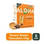 ALOHA Peanut Butter Chocolate Chip Protein Bars - 9.88oz/5ct: Organic, Vegan, Gluten-Free