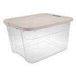 66qt Latching Storage Box Versatile Green Lid and Latch Clear - Brightroom - Image 6