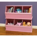Badger Basket Three Bin Stackable Storage Cubby - Pink - Image 5