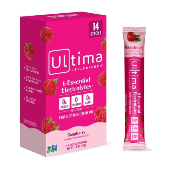 Ultima Replenisher Daily Hydration Electrolyte Stick Packs - Raspberry - 1.6oz/14ct