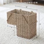 Hastings Home 14-Inch Woven Seagrass Wicker Staircase Basket with Handles - Image 3