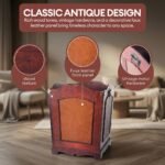 Vintiquewise Antique Wooden Waste Can - Bin with Handle - Image 3