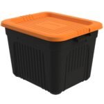 Life Story 20 Gallon Stackable Storage Bin, Versatile Lidded Container, Orange