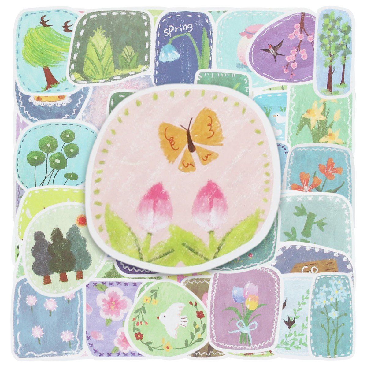 GUEST_1a7b1df5-5bf4-49bd-b6df-7ff75f6147a0.jpg Unique Bargains Waterproof Stickers for Valentine's Day Surprise Laptop Water Bottle Scrapbook Multicolor 50 Pcs Spring Fresh - Image 1